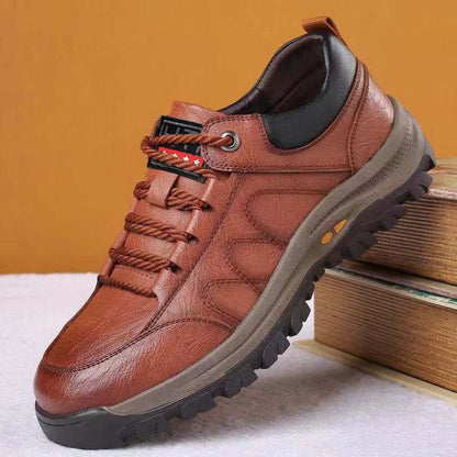 Męskie skórzane buty trekkingowe z antypoślizgową podeszwą 0