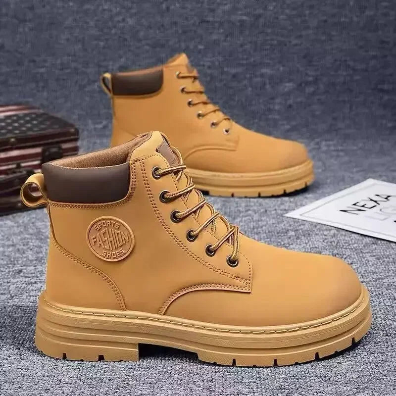 Męskie zimowe buty skórzane z ociepleniem trapery 7