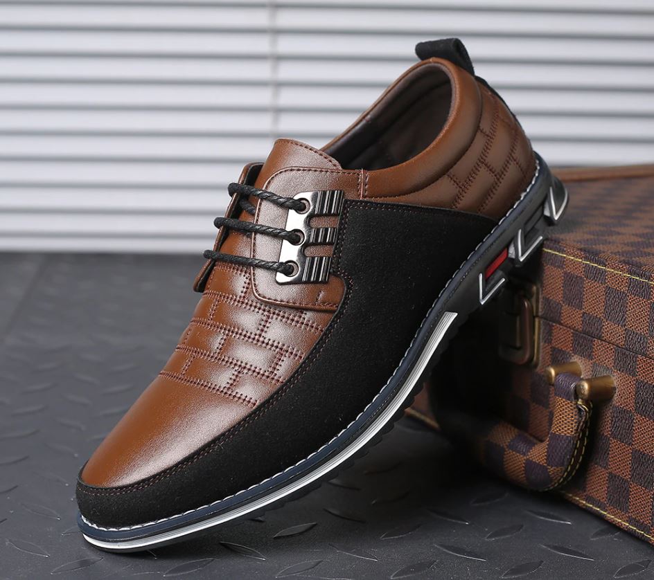 Skórzane eleganckie męskie buty 1