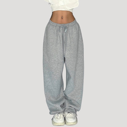 Spodnie damskie typu jogger z szerokimi nogawkami i ściągaczem typu baggy 0