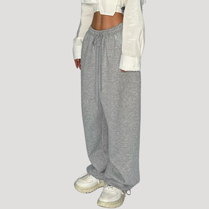 Spodnie damskie typu jogger z szerokimi nogawkami i ściągaczem typu baggy 3