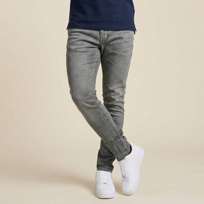 Spodnie męskie slim-fit – Średni stan i kontrastowe szwy