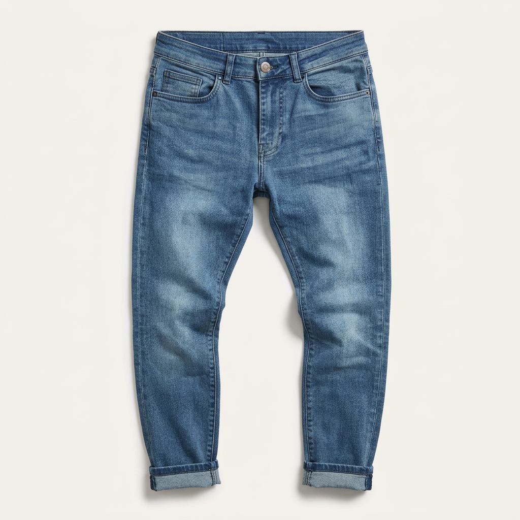 Spodnie męskie slim-fit – Średni stan i kontrastowe szwy