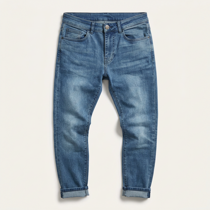 Spodnie męskie slim-fit – Średni stan i kontrastowe szwy