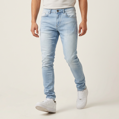 Spodnie męskie slim-fit – Średni stan i kontrastowe szwy