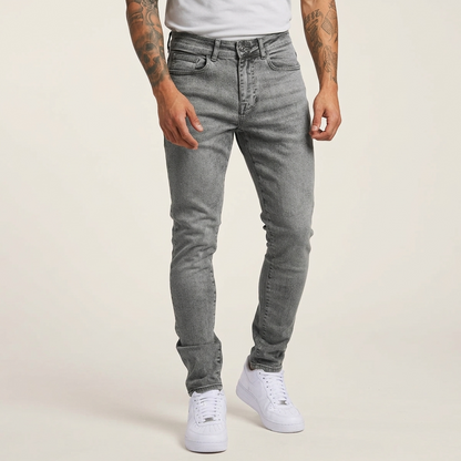 Spodnie męskie slim-fit – Średni stan i kontrastowe szwy