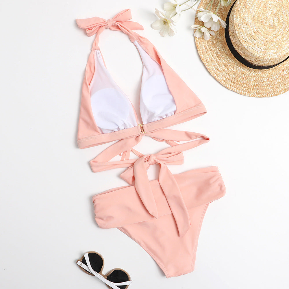 Damski dwuczęściowy strój kąpielowy bikini z wycięciami i frędzlami 4