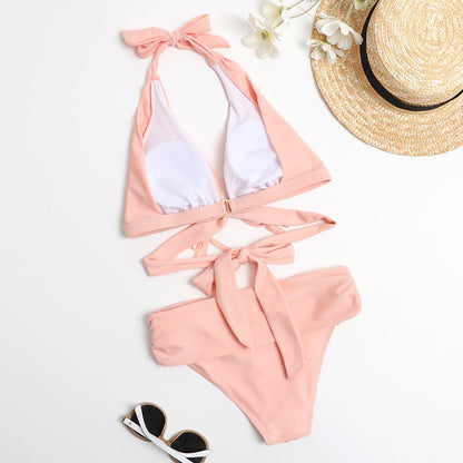 Damski dwuczęściowy strój kąpielowy bikini z wycięciami i frędzlami 4