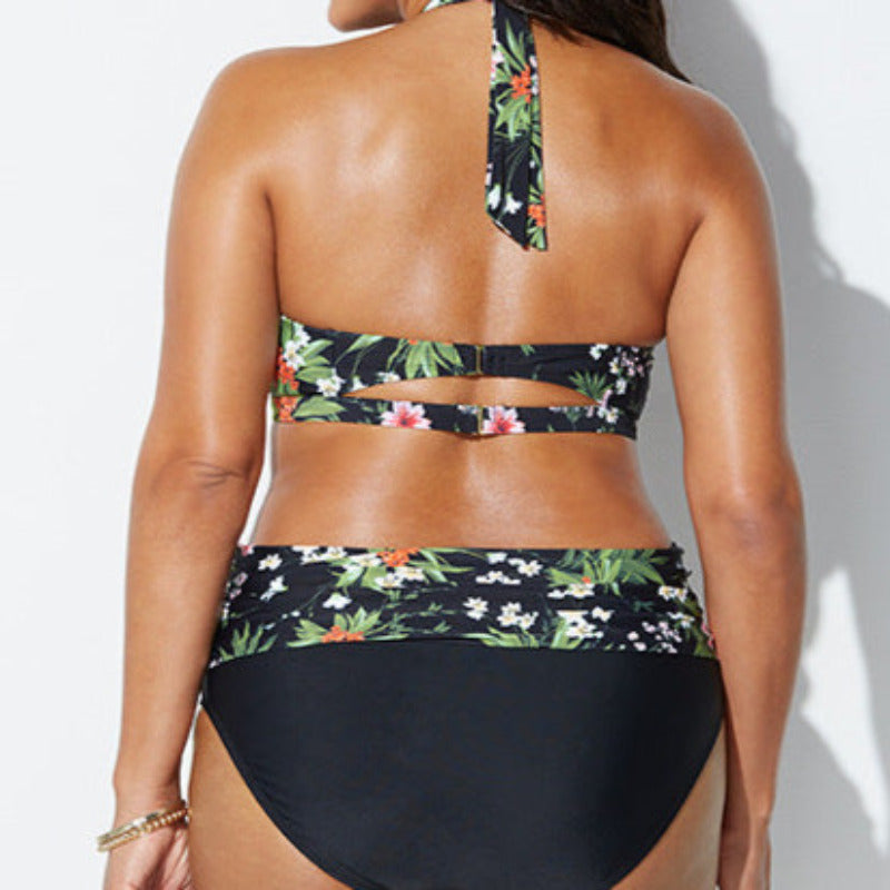 Dwuczęściowy strój kąpielowy plus size z podwójnym zapięciem 1