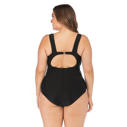 Jednoczęściowy strój kąpielowy plus size z motywem zebry 3