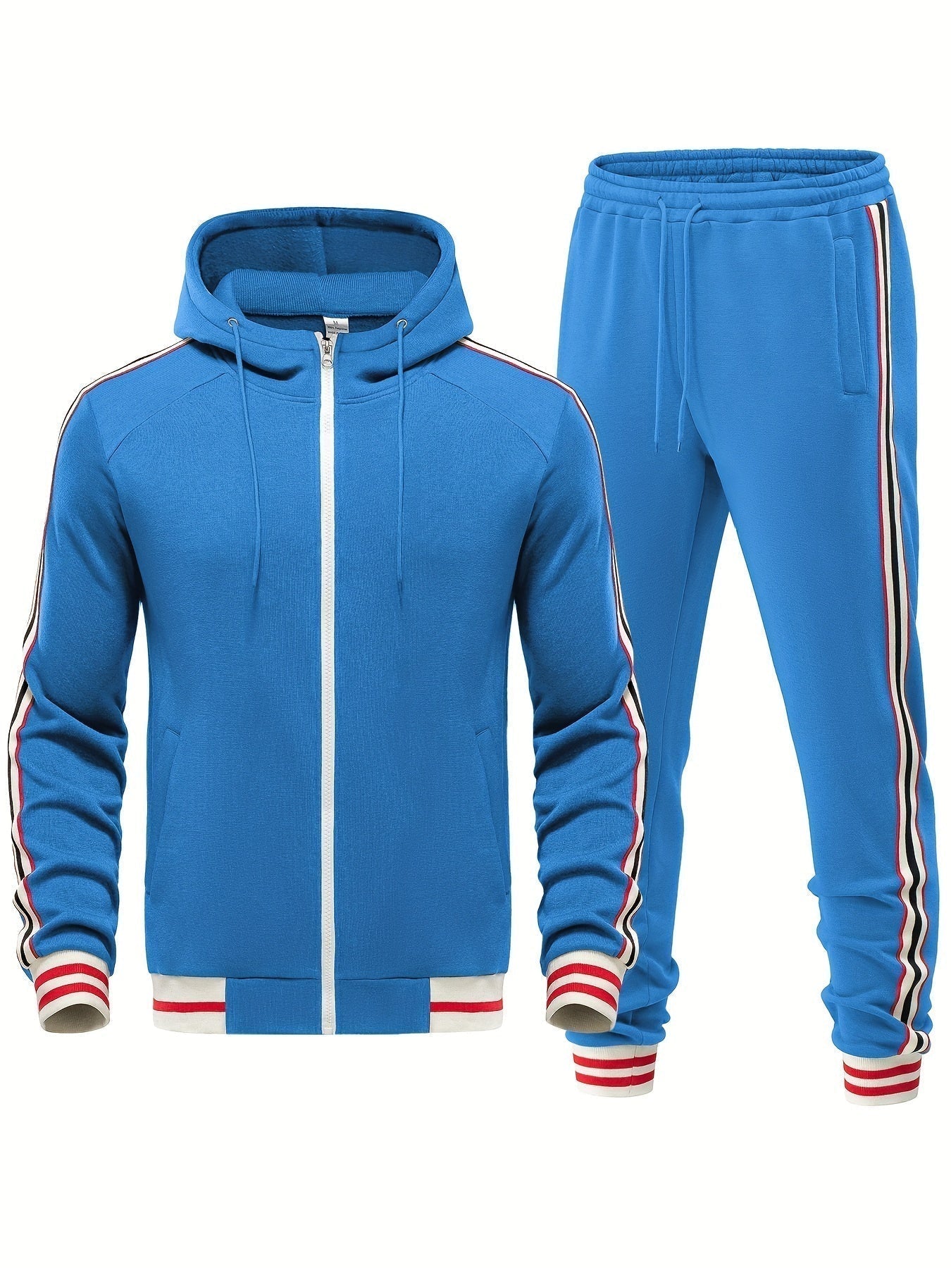 Stylowy dres w nowoczesnym, paskowanym stylu 0