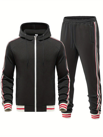 Stylowy dres w nowoczesnym, paskowanym stylu 1